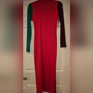 Chic Colorblock Long Sleeve Dress